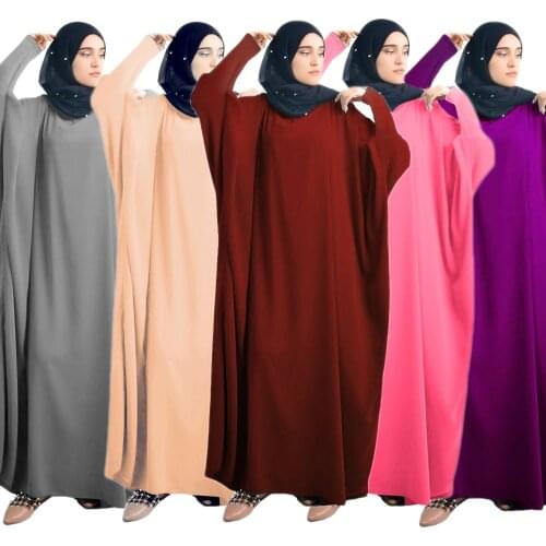 Ramadan Muslim Women Prayer Abaya Long Sleeve Maxi Dress Islamic Robe Turkish Middle East Kaftan Jilbab Arabic Worship Service