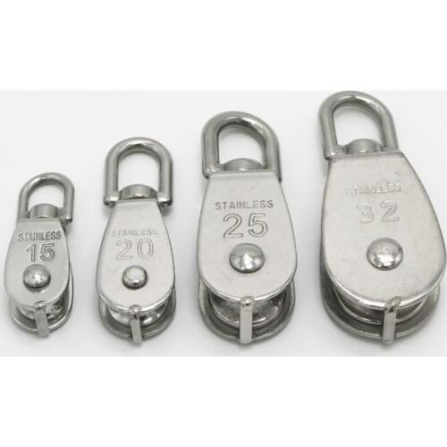 Single Swivel Lifting 0.3" Rope Pulley Roller Block Sheave 0.03 Ton M15