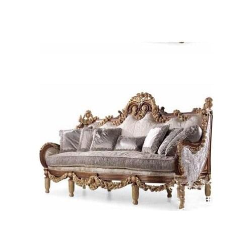 Luxury court French sofa villa fabric leisure soft sofa living room master bedroom decorative settee