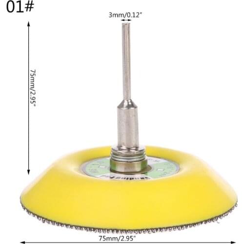 3''75mm Sander Disc Sanding Buffing Polish Backing Pad Backer Plate 3/6mm Shank Electric Grinder Rotary Tool