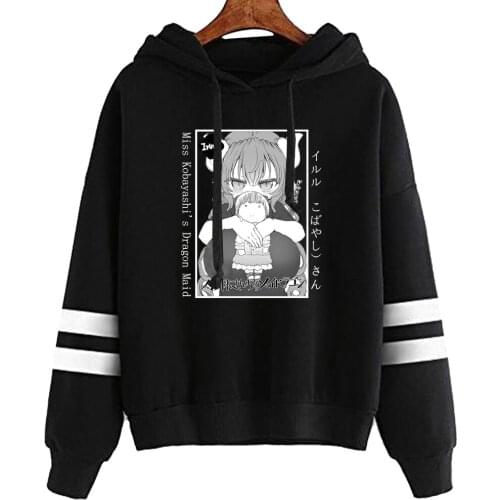 Japanese Anime Iruru Hoodie Harajuku Miss Kobayashis Dragon Maid Print Men Women Sweatshirt Sportswear Casual Autumn Top