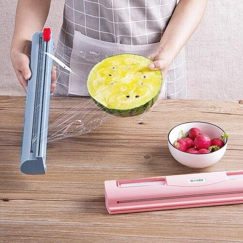 Magic Good Useful Fruit Food Fresh Keeping Plastic Wrap Dispenser Preservative Film Cutter Kitchen Tool Accessories Tools