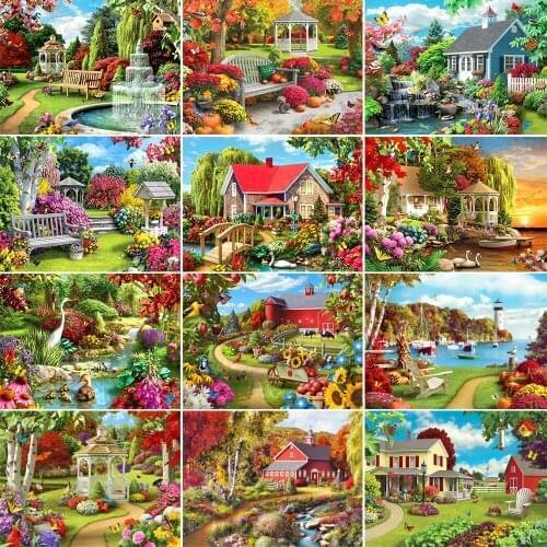 XUEQIXIAOZU Full Round House Art Painting Diamond Embroidery Diamond Drawing 5D DIY Diamond Setting Mosaic Painting 2020 New