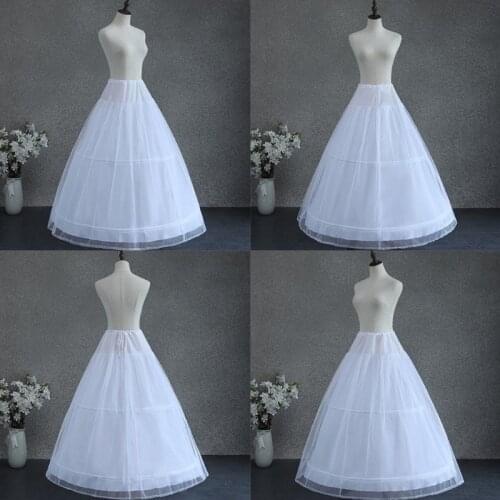 Women White Wedding Petticoat 3 Hoop Double Layer Bridal Crinolines with Tulle Netting Underskirt Half Slips for Ball Gown Dress