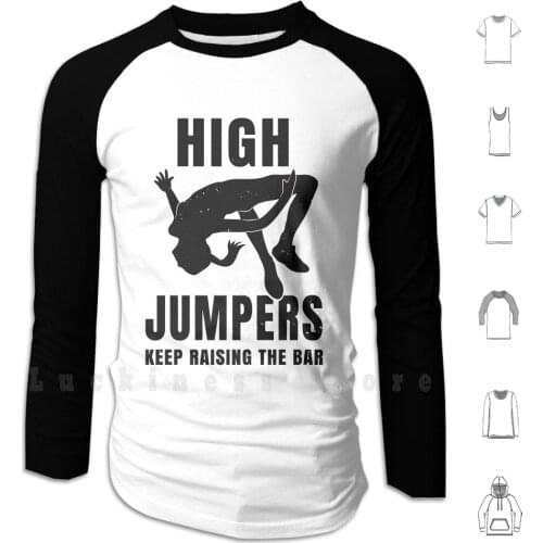 Womens High Jump Bar Pun Girl Athlete Gift Hoodie Long Sleeve Athletics Gift For Womens High Jump Fan High Jump Gift