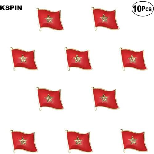 Morocco Flag Lapel Pin Flag badge Brooch Pins Badges 10Pcs a Lot