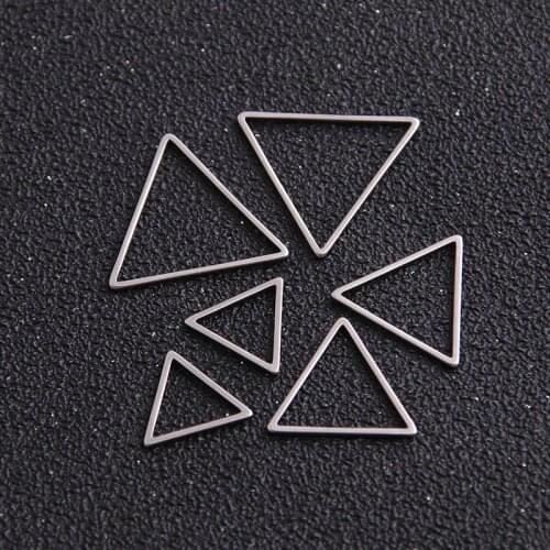 15Pcs 3 Size Triangl Charm Stainless Steel Pendant Open Bezels Pressed Resin Frame Mold Bezel DIY Jewelry Making