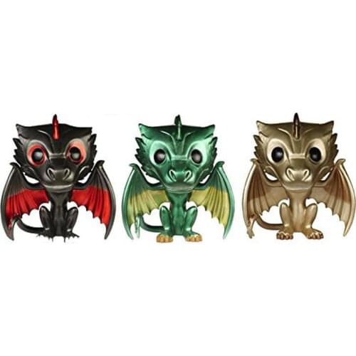 3pcs/set Rhaegal Viserion Drogon Dragon Special Color Ver. Cute PVC Action Figure Model Toys