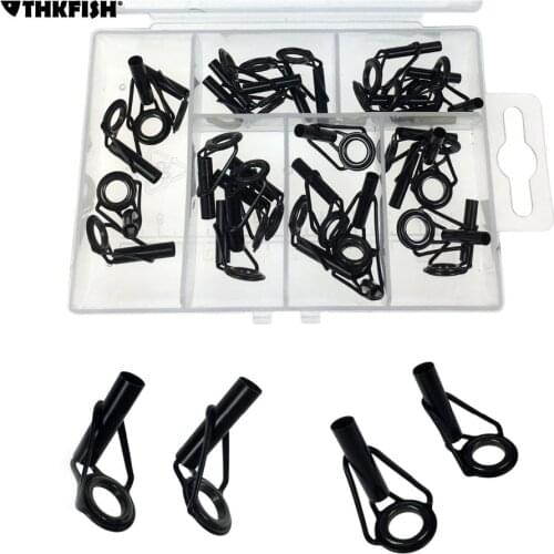 30Pcs/Lot Fishing Rod Guides Top Tips Repair Kit 3.0mm-4.5mm Black Sliver Fishing Rod Repair Guides Replacement Parts