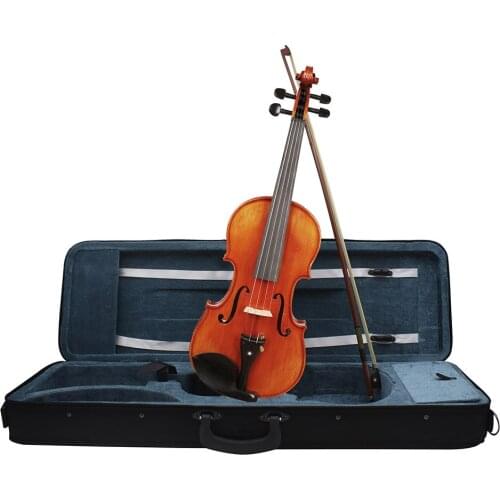4/4 Acoustic Violin Fiddle Spruce Wood Front Board for Student with Violin Case Shoulder Rest Tuner String Mute Cleaning Cloth