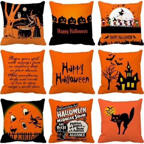 45x45cm Halloween Pillows Cover Decor Halloween Pillow Cases Polyester Sofa Pumpkin ghosts Cushion Cover Home Decor
