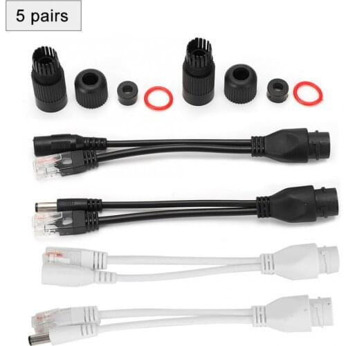 5 Pairs Ethernet POE Splitter Adapter Injector DC12V Waterproof for IP Camera DC12V POE Adapter