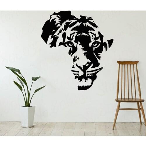 Africa Lion Head Lion Roars Head Vinyl Wall Decal Home Decor Diy Art Mural Living Room Removable Wall Stickers WL1378