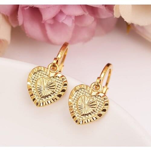 Bangrui Heart Earring For Girls/Ladies Birthday Gift Trendy Gold Color Engagement /Wedding Bands Promise Earring