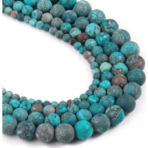 Natural Stone Beads Green Blue American Turquoises Jaspers Beads for Jewerly Making DIY Handmade Charm Bracelet Necklace 15
