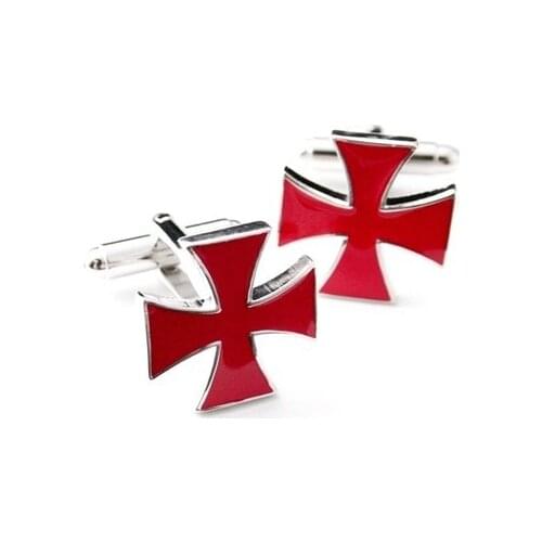 C-MAN Luxury shirt Red cross cufflink for mens Brand cuff buttons cuff links High Quality abotoaduras Jewelry