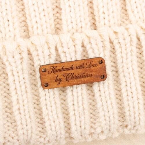 Wooden labels, personalized tags, knit labels, Personalized Name, Custom Design, knitting label, Logo or Text, Business (WD1414