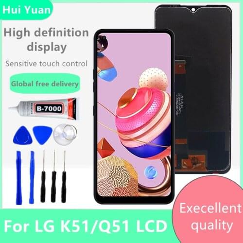 For LG K51/Q51 K500 LCD Display Touch Screen Digitizer Assembly With Frame For LG K51 K500 K500UM LM-K500UM LM-K500UM3