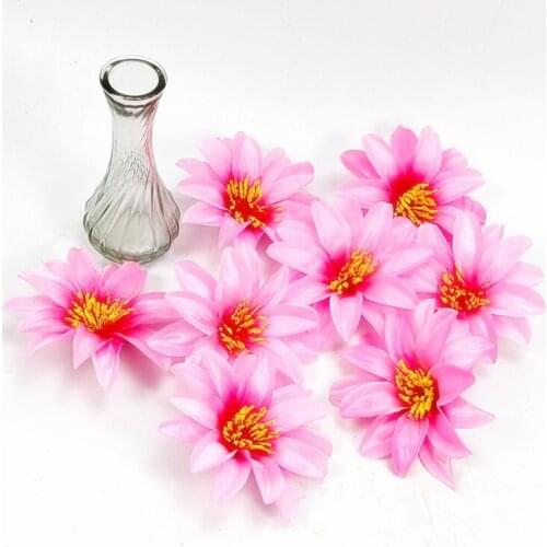 DIA 12cm Fabric Artificial red white lotus silk flowers DIY accessories arch flowers wedding flower vine decoration