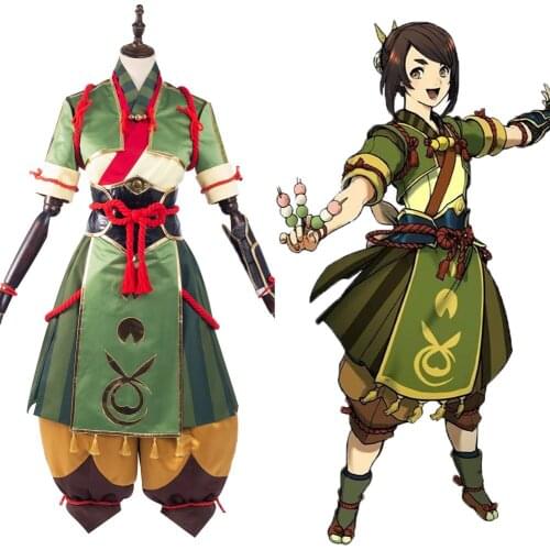Monster Hunter Rise -Yomogi Cosplay Costume Dress Halloween Carnival Suit