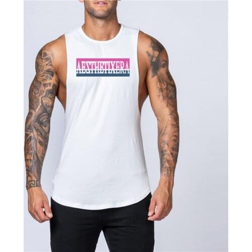 Gym Tank Top Men Workout Sportswear Stringer Fashion Clothing Bodybuilding Singlets Cotton Fitness Vest Muscle Sleeveless Shirt