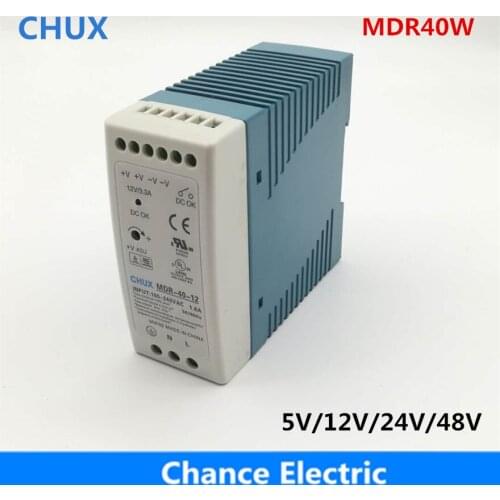MDR 40W Switching Power Supply 5v 12v 15v 24v Din rail type For Industry LED Power Supplies MDR-40W