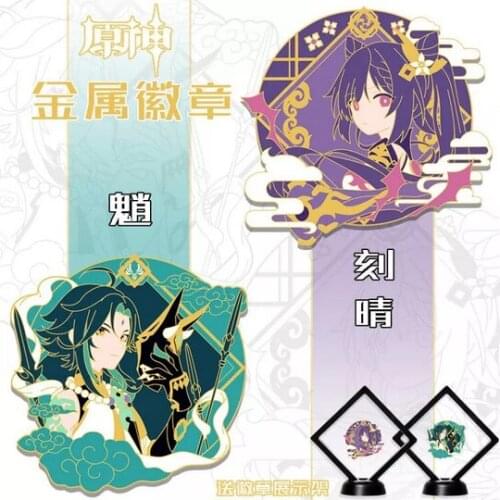 Game Genshin Impact Xiao Metal Badge Creative Souvenir Button Brooch Pins Collection Game Medal Costume Souvenir Cosplay Gift