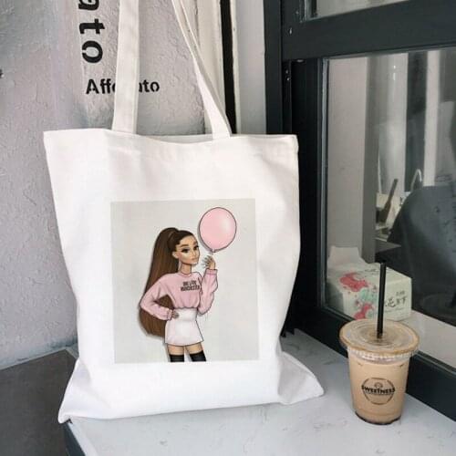Cute Purse Fashion Ariana Grande Hand-painted Shoulder Canvas Bags Harajuku Casual Crossbody Bag 2020 New Handbag Big Women Bag
