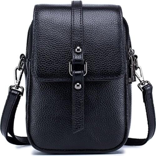 Mini Womens Crossbody Bag Genuine Leather Small Messenger Bag Fashion Luxury Handbags Women Bags Designer Mobile Phone Bag Sac