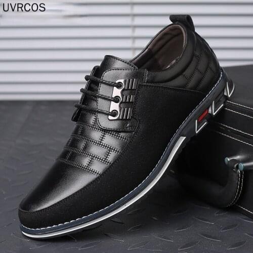 Spring and Autumn New Mens Casual Business Leather Shoes Mens Shoes Lace Up British Trend Mens Shoes Large Size 48