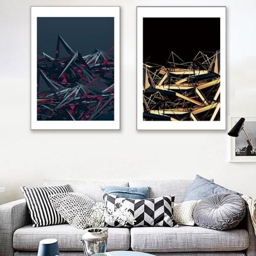 Solid geometry Creative Nordic Abstract Canvas Painting Wall Art Modern Luxury Poster Prints for Bedroom Living Room Home Decor