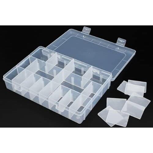 Adjustable 24 Grids Compartment Plastic Storage Box Jewelry Earring Bead Screw Holder Case Display Organizer Container