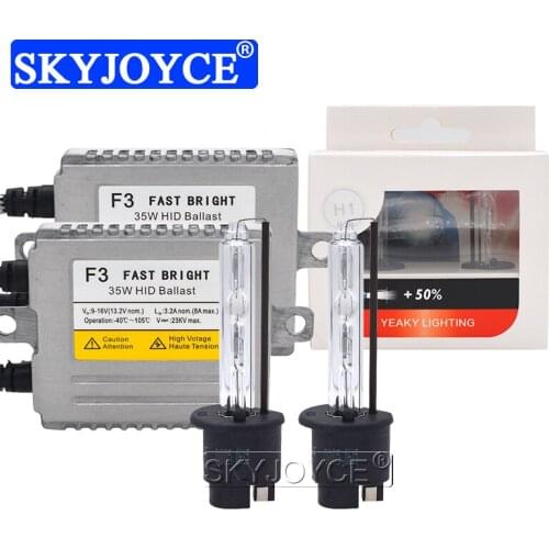SKYJOYCE 35W Yeaky HID Bulb Kit Xenon H1 H7 H11 HB3 D2H Yeaky Xenon Kit 4500K 5500K 6500K 35W Fast Bright DLT F3 HID Ballast Kit