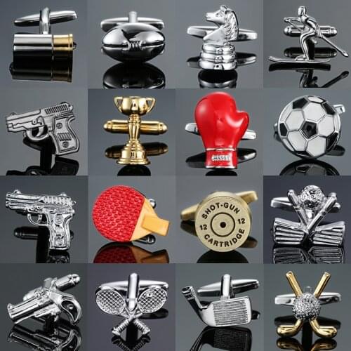 XKZM New luxury jewelry brand Cufflinks high-grade Bullet Boxing Gloves Pistol mens shirts Cuff links free shipping