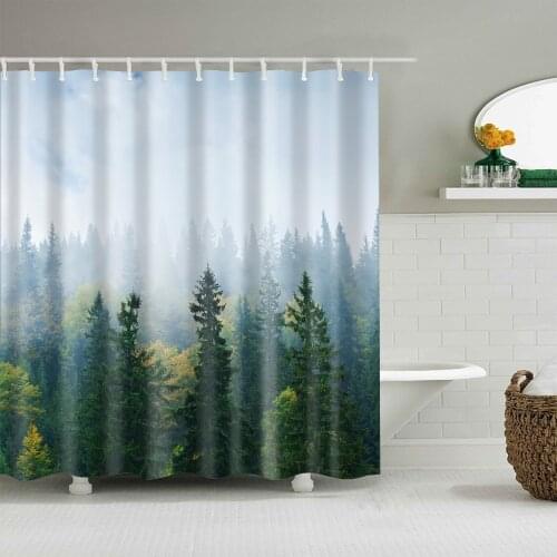 Best Nice Custom Forests Road Landscape Nature Shower Curtain Bath Curtain Waterproof Fabric For Bathroom Bath curtain C0739
