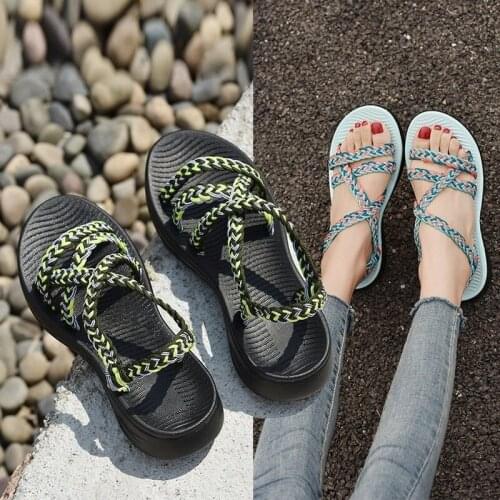 2021 Fashion Summer Women Shoes Strappy Flat Sports Beach Hiking Walking Summer Sandals Ladies Shoes Sandalias
