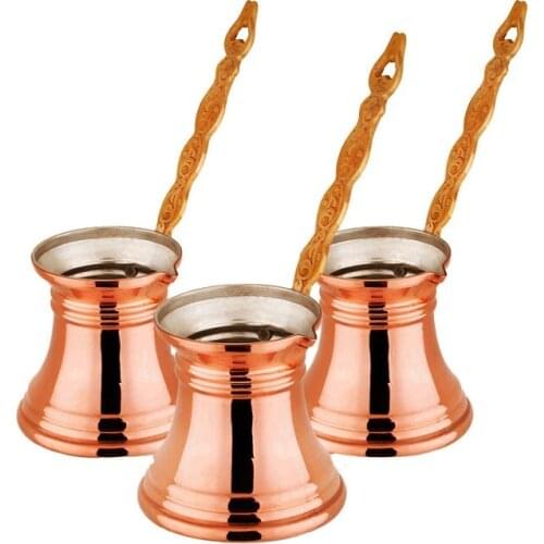 3 PCS Shark Anadolu Machine Forged Copper Coffee Pot
