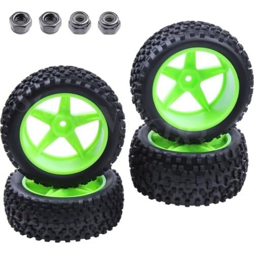 4pcs/Lot RC 1/10 Buggy Wheels & Tires 12mm Hex For RC Off Road Car HSP HPI