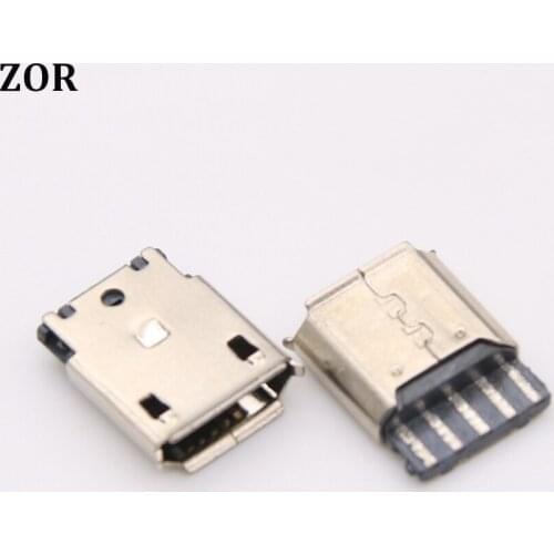 50pcs/lot Type B V8 Warp Edge 5Pin USB Connectors Micro USB Connector Female Port Jack Tail Plug Sockect Terminals