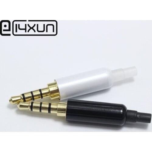2pcs 3.5 mm Plug Audio Jack 4 Pole Gold Plated Earphone Adapter with tail for DIY Stereo Headset Earphone for Repair Earphone