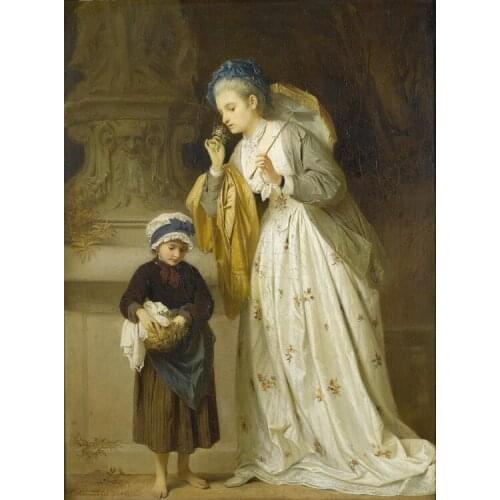 Free shipping classical court people lady little maid oil painting canvas prints printed on canvas wall art decoration picture