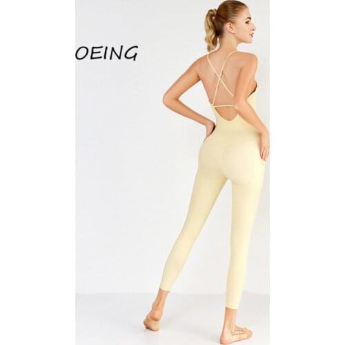 One Piece Set Women Lounge Wear Set 2021 Bandage Pockets Workout Clothes for Women Backless