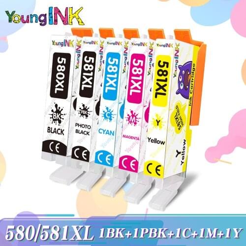 5Color Compatible for Canon PIXMA TR7550 TR8550 TS6150 TS6151TS8150 printer Suit For PGI-580 CLI-581 PGI580 CLI581 Ink Cartridge