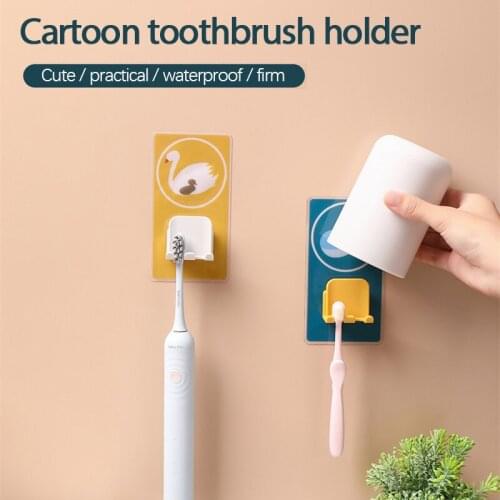 Punch-free Toothbrush Holder Mouthwash Cup Holder Multipurpose Storage Rack Wall Door Hanger For Home Kitchen Bedroom Bathroom