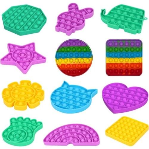 N-02 Push Pop Bubble Fidget Sensory Tool Kids Adults Popper Stress Anxiety Relief Autism Special Needs Child Table Toys