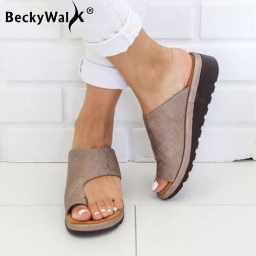 Fashion Women Slippers Flat Platform Sandals Casual Shoes Woman Big Toe Flip Flops Women Shoes Summer Outside Slippers WSH3639