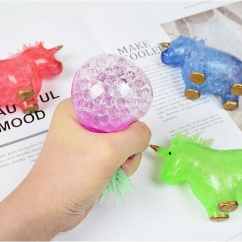 Cartoon Cute Unicorn Horse Beads Relieve Pressure Hand Fidget Toy Stress Squeeze Decompression Adult Children Child Toys Gift