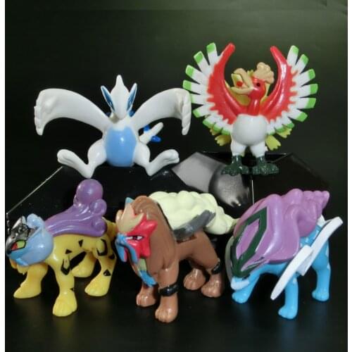 Pokemon Elf Ho-Oh Lugia Suicune Entei Raikou Mewtwo Celebi Action Figure Mini Model Toys