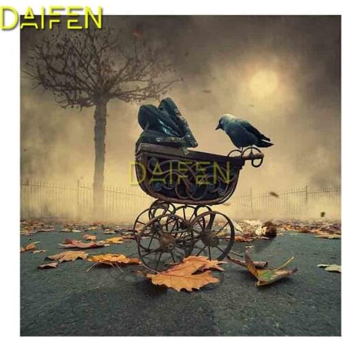 Full Square Diamond painting crow black bird doll tree baby Full Round Diamond mosaic 5D DIY Diamond embroidery Cross stitch