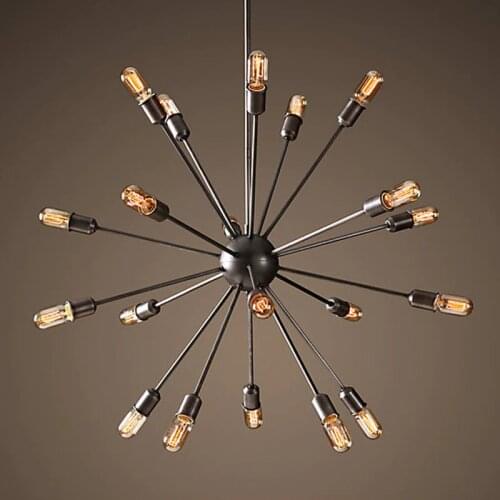 Industrial Vintage lighting Edison Iron Loft Satellite Pendant Lights Lamp Sputnik 20 ARMS Sarfatti for restuarant without bulb